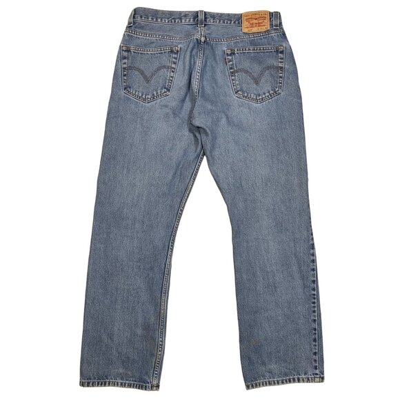 Vtg Levis 505 Jeans Regular Fit Stained Faded Light Wash Broken In Mens 36x32